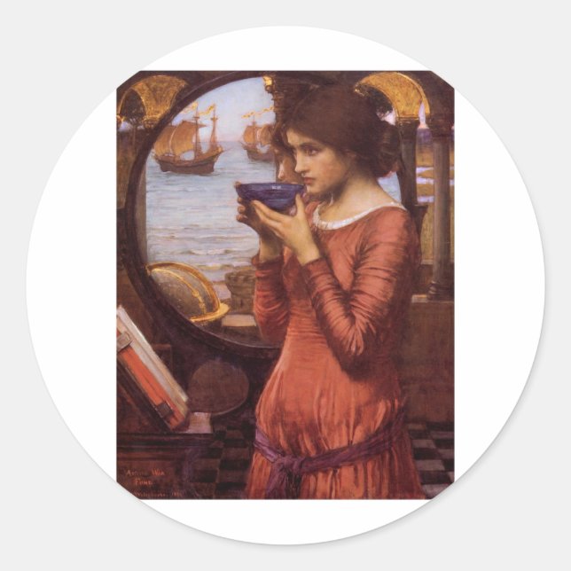 John William Waterhouse - Destiny Classic Round Sticker (Front)