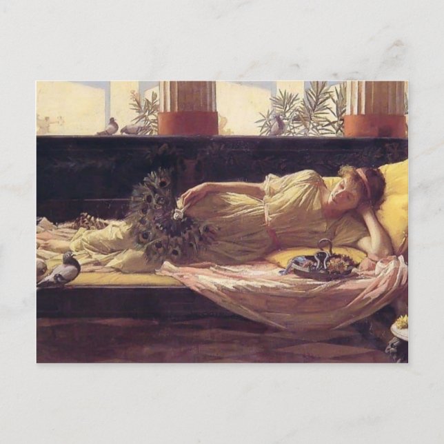 John William Waterhouse- Its sweet doing nothing Postcard (Front)