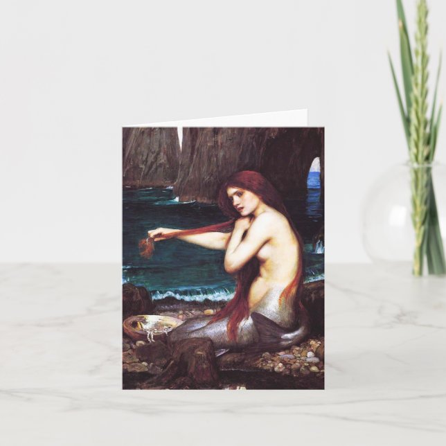 John William Waterhouse Mermaid Note Card (Front)
