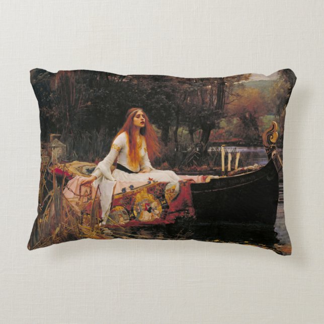John William Waterhouse The Lady of Shalott Decorative Cushion (Back)
