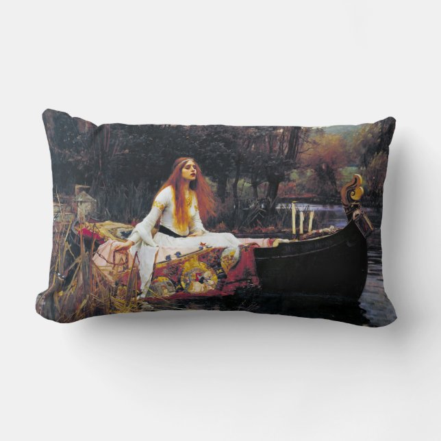 John William Waterhouse The Lady Of Shalott Lumbar Cushion (Front)