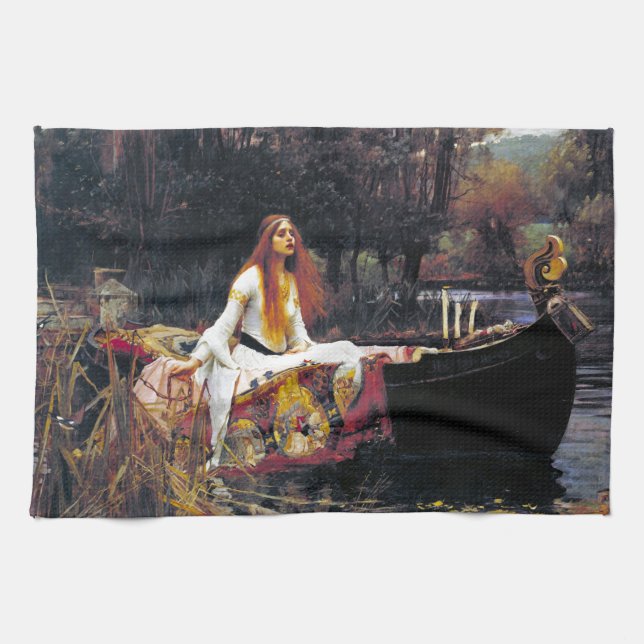 John William Waterhouse The Lady Of Shalott Tea Towel (Horizontal)
