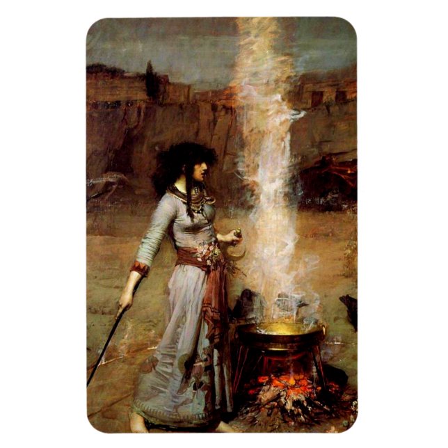 John William Waterhouse The Magic Circle Magnet (Vertical)