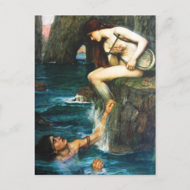 John William Waterhouse The Siren Postcard (Front)