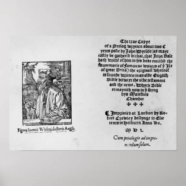 John Wycliffe Poster (Front)