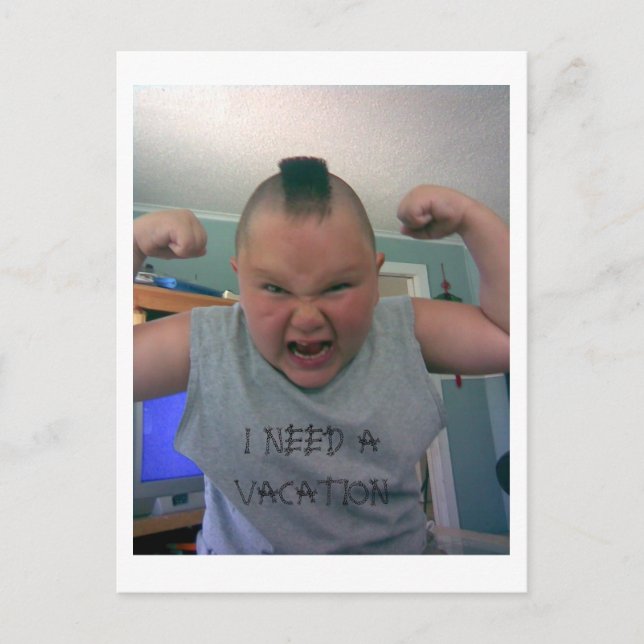 Johnny_1, I NEED A VACATION Postcard (Front)