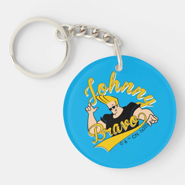 Johnny Bravo Athletic Graphic Key Ring (Front)