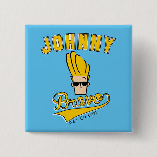 Johnny Bravo Collegiate Graphic 15 Cm Square Badge
