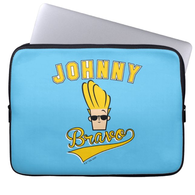 Johnny Bravo Collegiate Graphic Laptop Sleeve (Front)