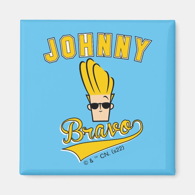 Johnny Bravo Collegiate Graphic Magnet (Front)