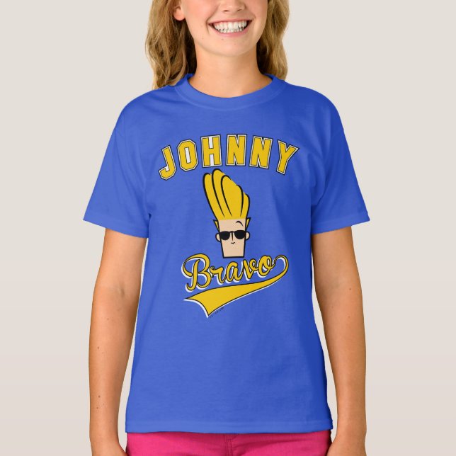 Johnny Bravo Collegiate Graphic T-Shirt (Front)