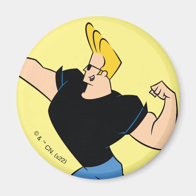 Johnny Bravo Flexing Magnet (Front)