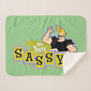 Johnny Bravo - Hey There Sassy Sherpa Blanket