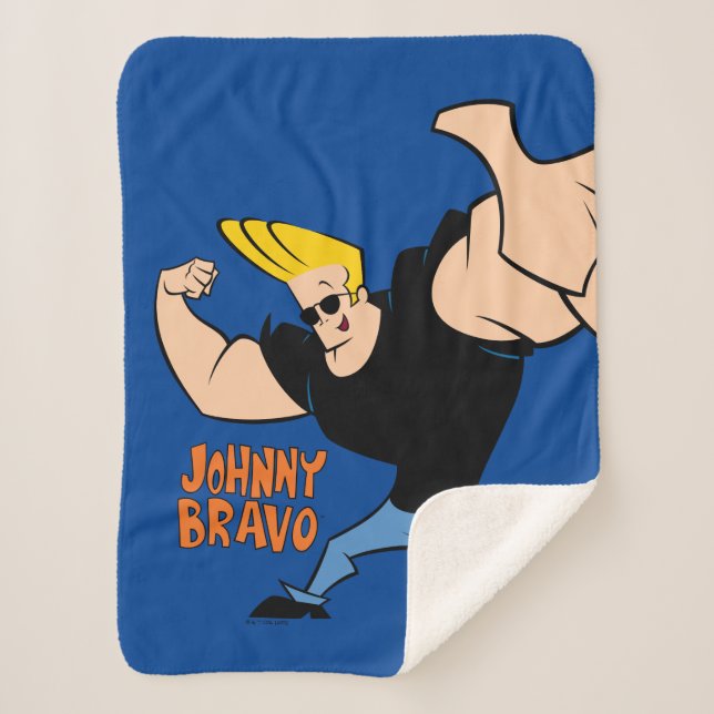 Johnny Bravo Iconic Pose Sherpa Blanket (Front)