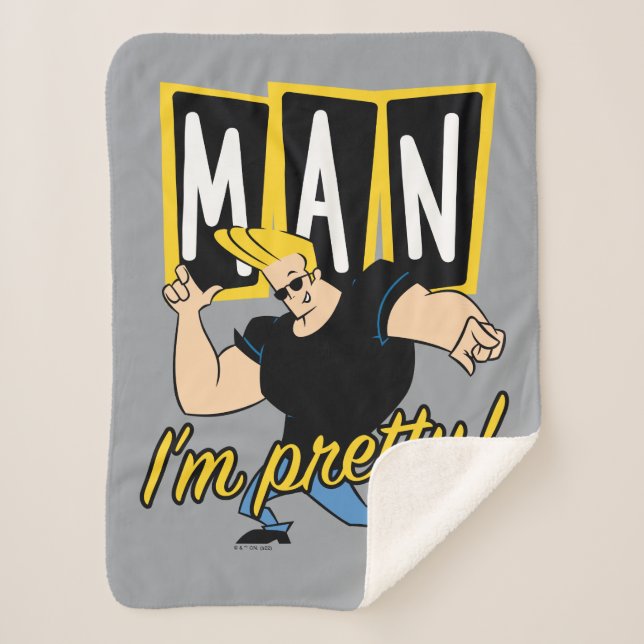 Johnny Bravo - Man I'm Pretty Sherpa Blanket (Front)