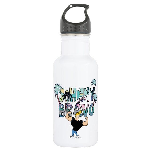 Johnny Bravo Palm Tree Name 532 Ml Water Bottle (Front)