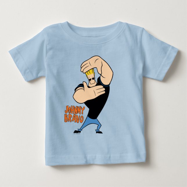 Johnny Bravo Picture Frame Pose Baby T-Shirt (Front)