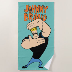Johnny Bravo Picture Frame Pose Beach Towel