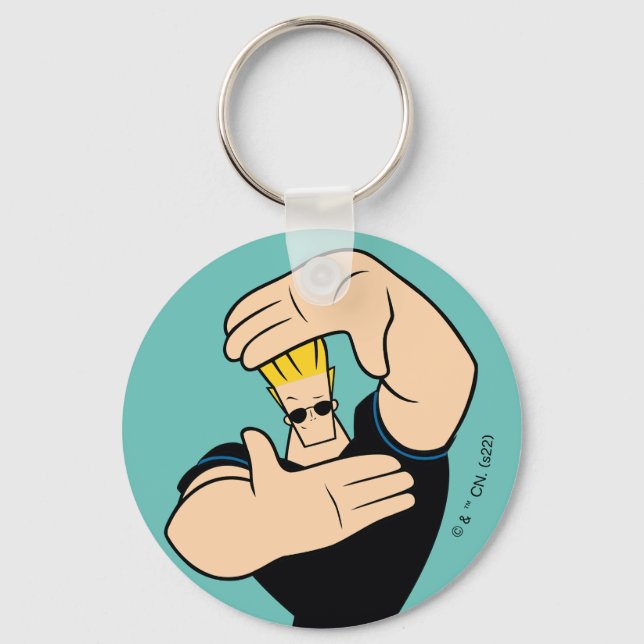 Johnny Bravo Picture Frame Pose Key Ring (Front)