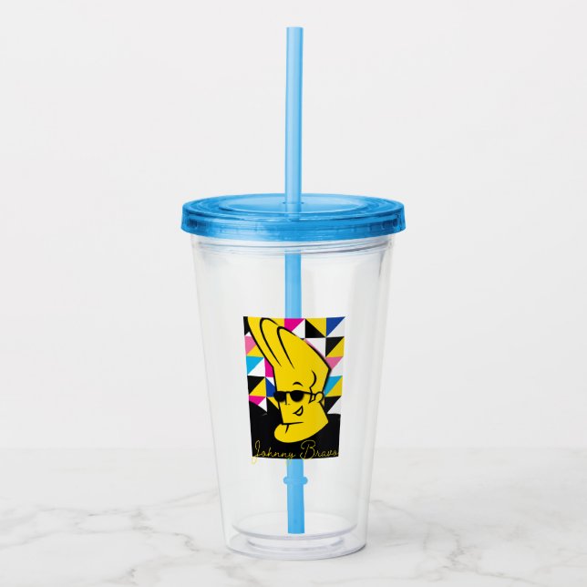 Johnny Bravo Pop Art Graphic Acrylic Tumbler (Front)
