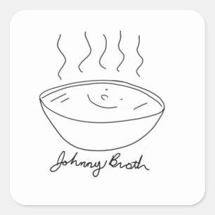 Johnny Broth Button Square Sticker