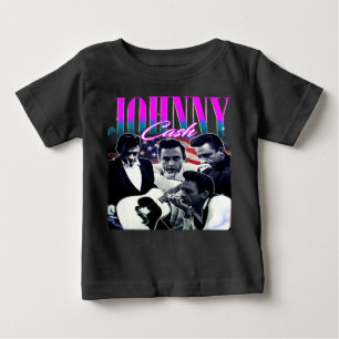 Johnny Cash Retro Bootleg   T-Shirt   baby