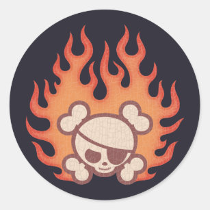 Johnny Flames Classic Round Sticker