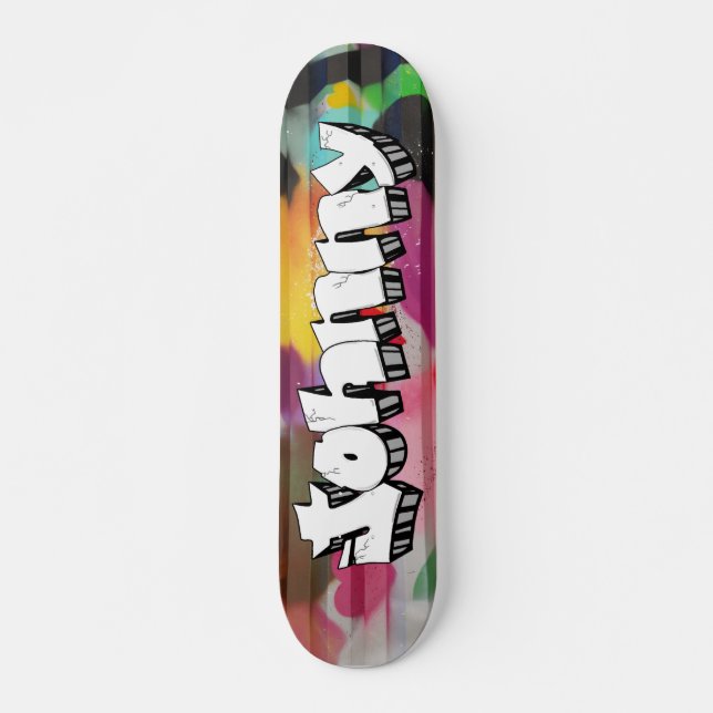 Johnny Graffiti Custom Personalised Skateboard (Front)