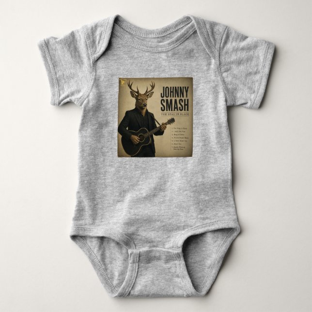 Johnny Smash Album: a Parody Baby Bodysuit (Front)