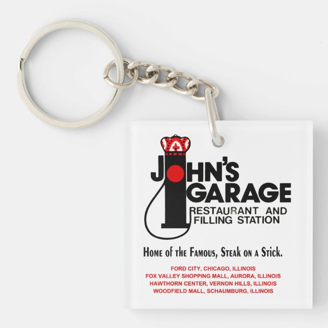 John's Garage Restaurants in Illinois Key Ring (Front)