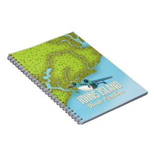 Johns Island ,south Carolina USA map. Notebook
