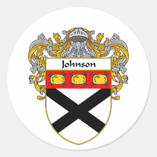 Johnson Coat of Arms (Mantled) Classic Round Sticker