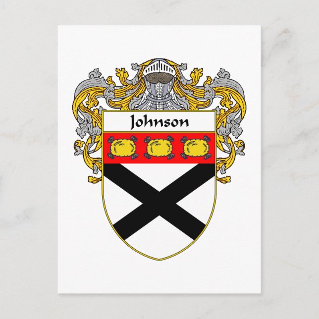 Johnson Coat of Arms (Mantled) Postcard (Front)