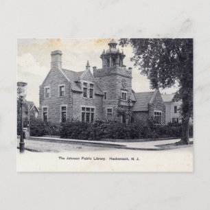 Johnson Library, Hackensack New Jersey Vintage Postcard