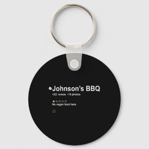 Johnson's Bbq No Vegan Food Here One Star In Back Key Ring