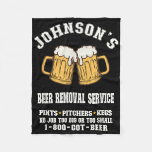 Johnsons Beer Removal Service Funny Beer Lover Bee Fleece Blanket