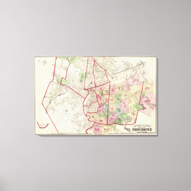 Johnston Rhode Island Map Canvas Print (Front)