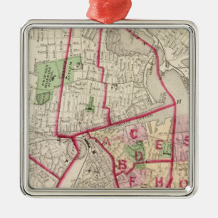 Johnston Rhode Island Map Metal Tree Decoration