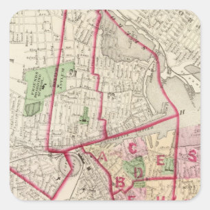 Johnston Rhode Island Map Square Sticker