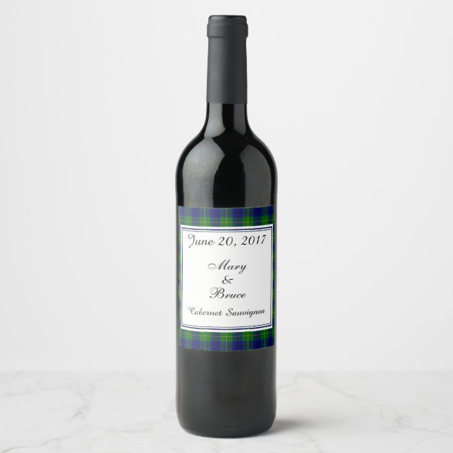 Johnston Scottish Wedding Wine Label (Front)