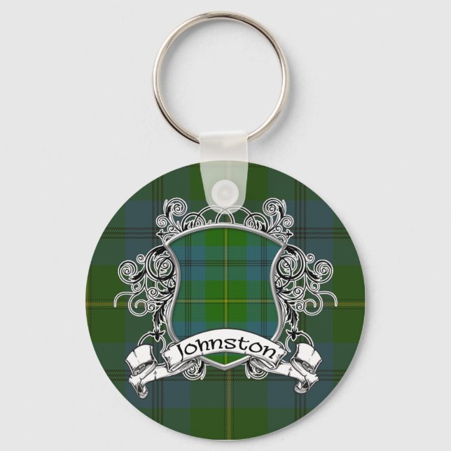 Johnston Tartan Shield Key Ring (Front)