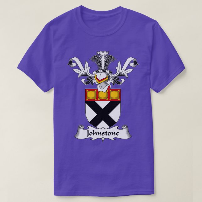 Johnstone Coat of Arms Family Crest  T-Shirt (Design Front)