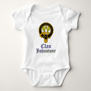 Johnstone scottish crest and tartan clan name baby bodysuit