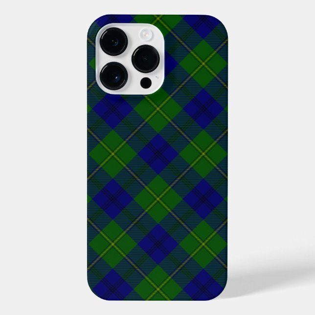 Johnstone tartan blue green plaid iPhone case (Back)
