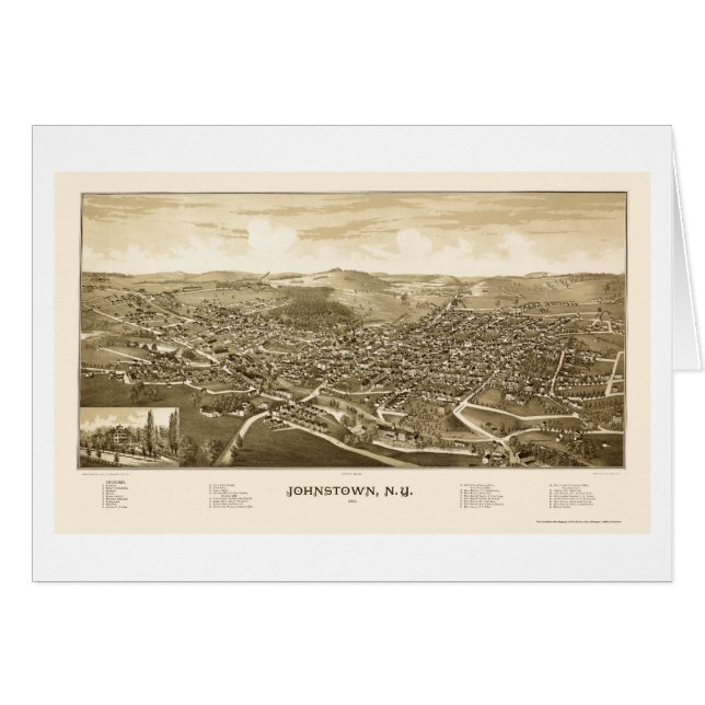 Johnstown, NY Panoramic Map - 1888 (Front Horizontal)