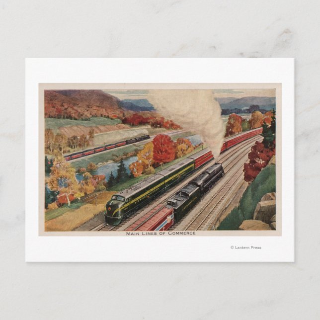 Johnstown, Pennsylvania (Commerce Trains) Postcard (Front)