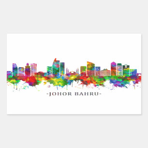 Johor Bahru Malaysia Skyline Rectangular Sticker