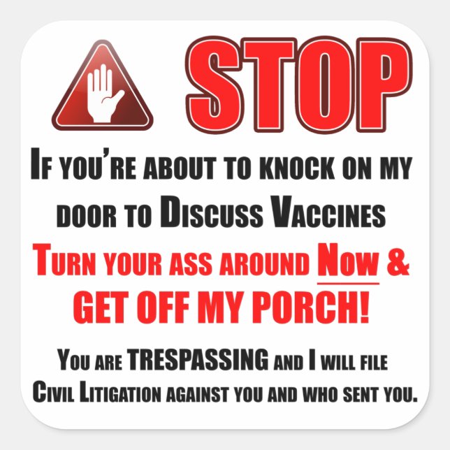 JoHoVaxx Witnesses Square Sticker (Front)