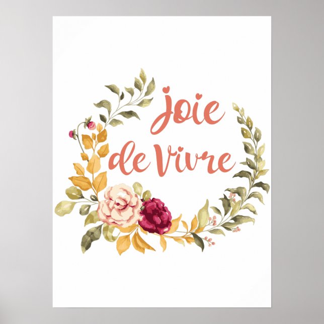 Joie de Vivre French Saying Poster (Front)