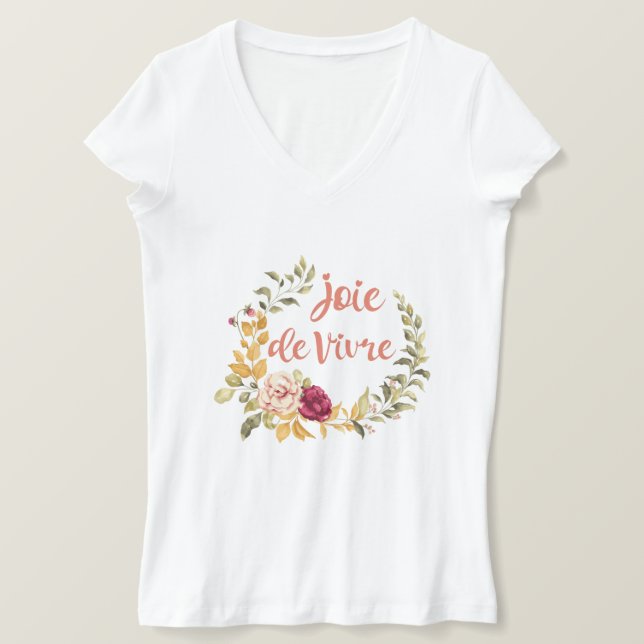 Joie de Vivre French Saying T-Shirt (Design Front)